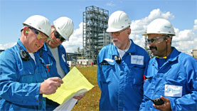 LyondellBasell technicians at the Polybutene plant located in Moerdijk, The Netherlands.